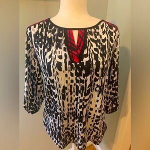 New Directions blk/white/pink tunic, size PS